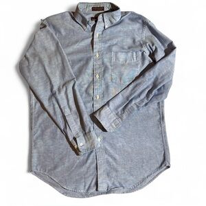 VTG Y2K Chaps Ralph Lauren Blue Oxford OCBD Shirt 15.5 32/33 Button-Down